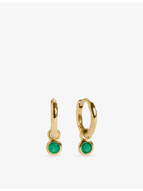MONICA VINADER May Birthstone 18ct Yellow-Gold Vermeil and Green Onyx Huggie Earrings