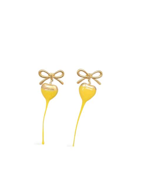 OTTOLINGER bow-detail heart-drop earrings
