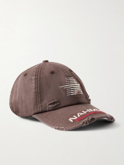 NAHMIAS Miracle Distressed Logo-Embroidered Cotton-Twill Cap