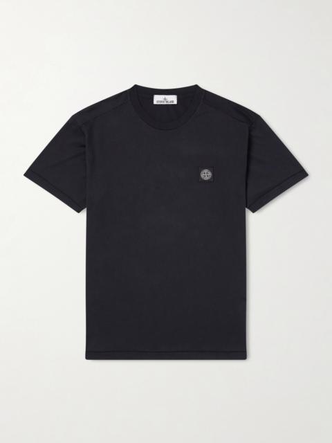 Stone Island Logo-Appliquéd Garment-Dyed Cotton-Jersey T-Shirt