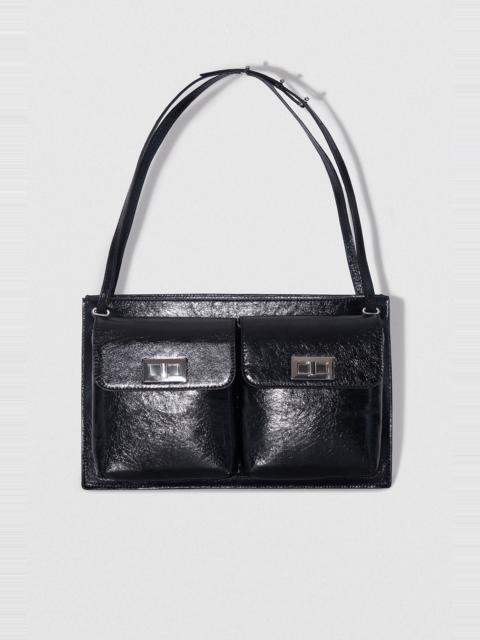 BILLY TOTE BLACK CREASED LEATHER