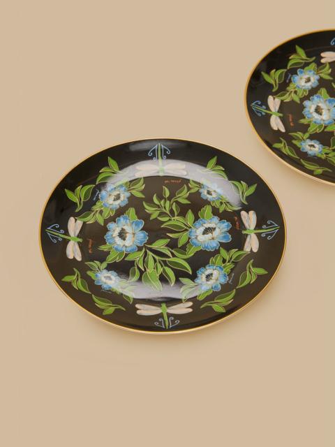 FARM RIO Romantic Dragonfly Dinner Plate