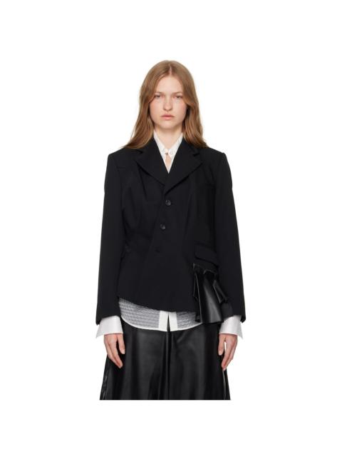 Black Ruffle Trim Blazer