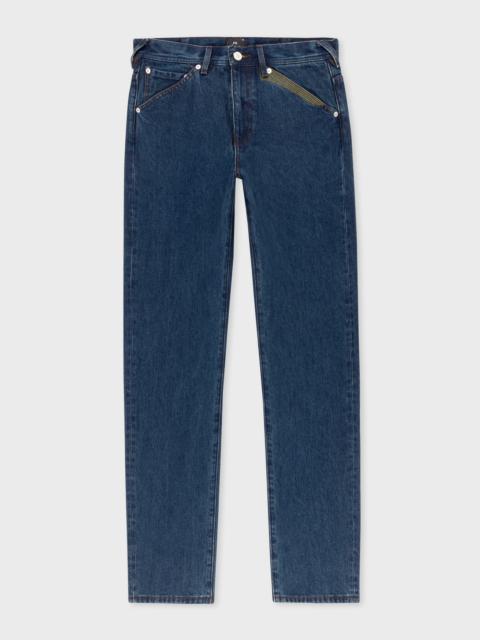 Paul Smith Dark-Wash 'Plains' Embroidered Jeans