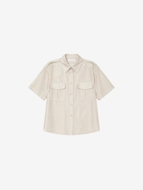 The Frankie Shop Aduna Satin Utility Shirt - Light Beige
