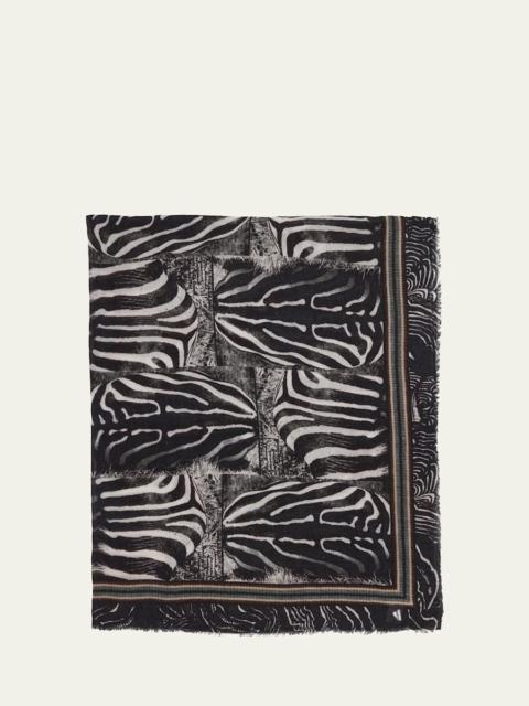 Faliero Sarti x Peter Beard Studio Zebra Print Stole
