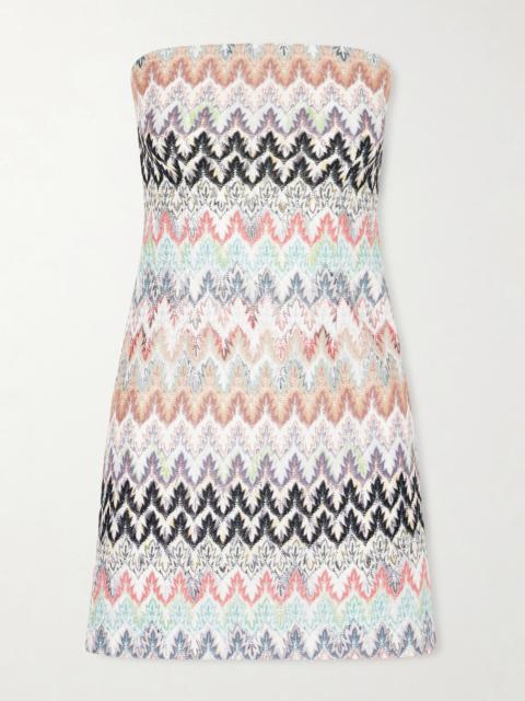 Missoni Striped Metallic Crochet-knit Mini Dress