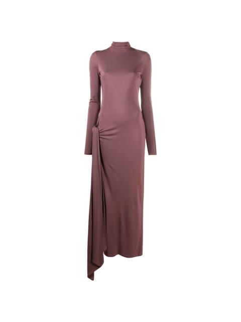 fitted front slit maxi dress