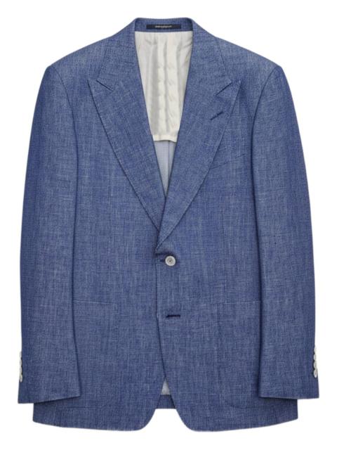 TOM FORD peak-lapel buttoned blazer