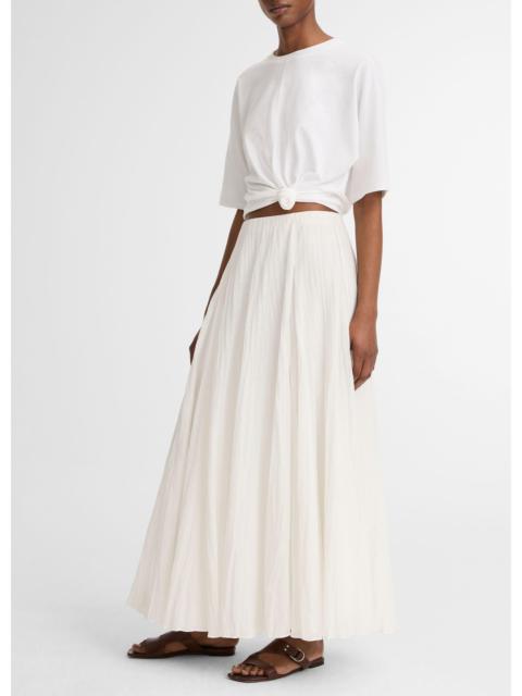 Vince Crinkled Plissé Cotton-Blend Maxi Skirt