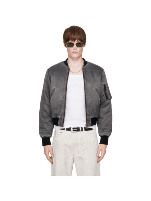 Stockholm Surfboard Club Gray Nylon Bomber Jacket