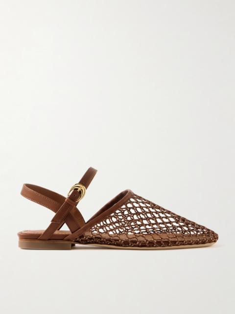 STAUD Rete Crocheted And Leather Sandals