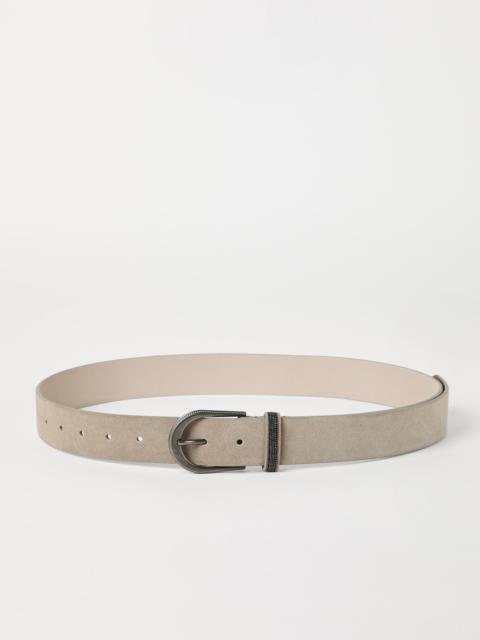 Brunello Cucinelli Suede belt with monili