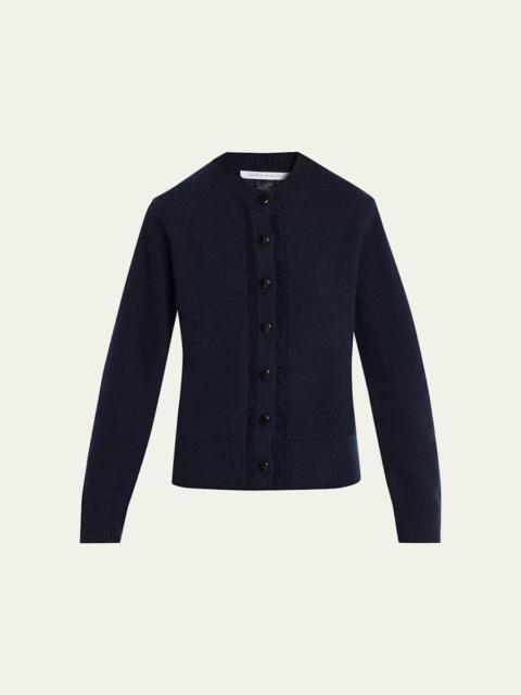 MARIA McMANUS Cashmere and Cotton Ladder Stitch-Trim Cardigan