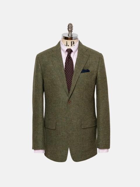 J. PRESS MADE-IN-USA OLIVE TIC WEAVE CHEVIOT TWEED SPORT COAT
