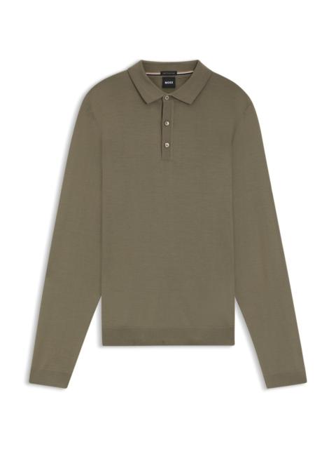 BOSS REGULAR-FIT KNIT POLO IN VIRGIN WOOL