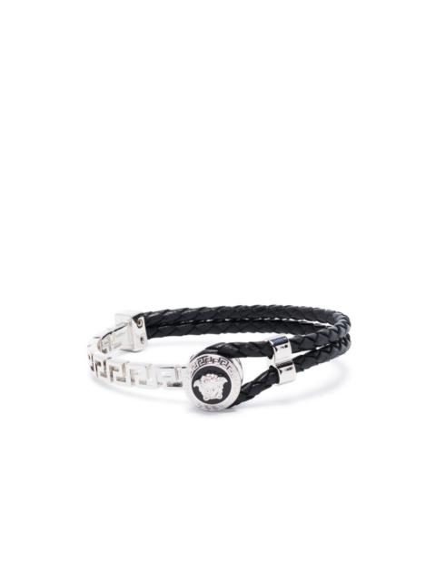 Greca braided leather bracelet