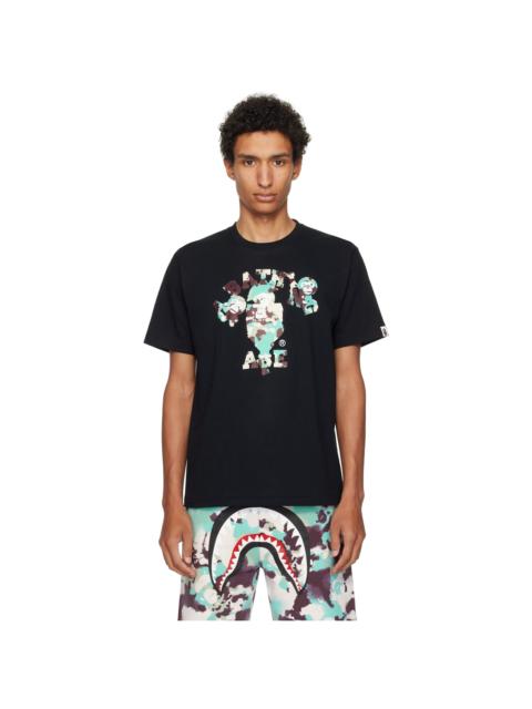A BATHING APE® Black Map Camo College Milo T-shirt