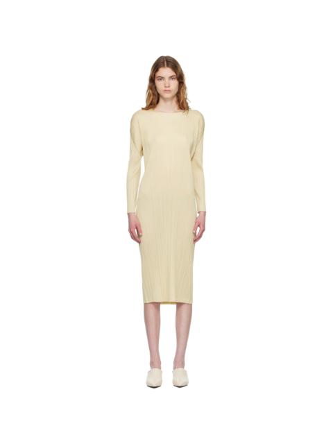 Pleats Please Issey Miyake Yellow Monthly Colors December Midi Dress