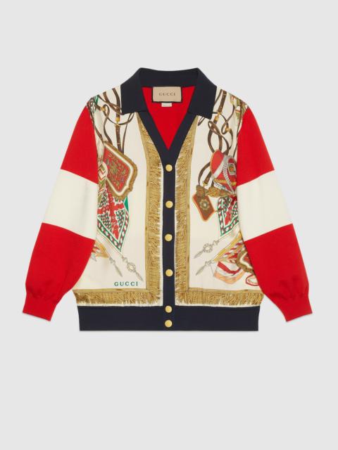 GUCCI Extra fine wool printed cardigan