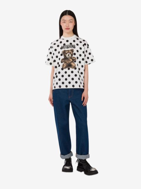Moschino MOSCHINO TEDDY BEAR PRINTED ORGANIC COTTON JERSEY T-SHIRT