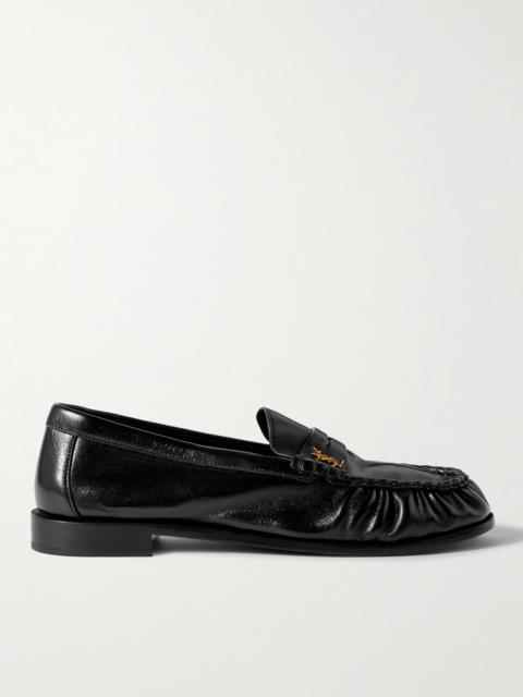 SAINT LAURENT Le Loafer Monogram Logo-Appliquéd Leather Penny Loafers