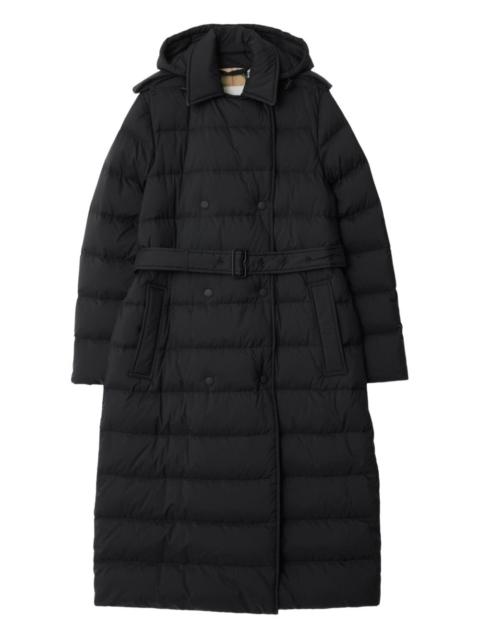 Burberry hooded belted padded coat