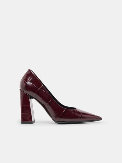 dolce vita MISTY HEELS BURGUNDY CROCO EMBOSSED LEATHER