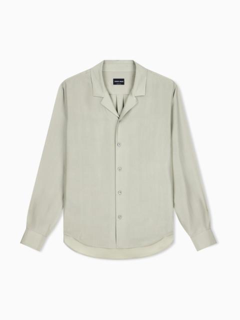 GIORGIO ARMANI SHIRT OVERSIZED IN SILK HABOTAI WITH CUPRO LINING