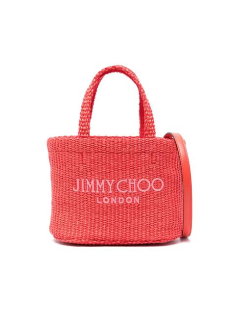 JIMMY CHOO logo-embroidered beach bag