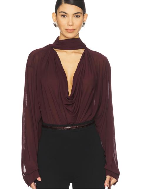 ATLEIN Draped Collar Blouse