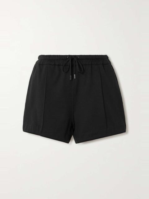 Grosgrain-trimmed silk and cotton-blend jersey shorts