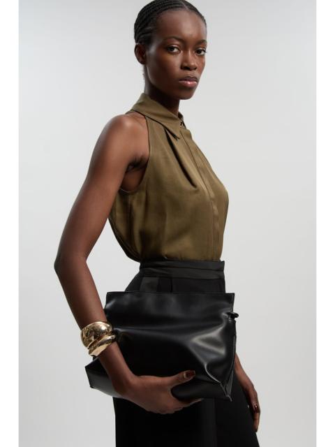 KAREN MILLEN Premium Linen Viscose Halter Collared Woven Shirt