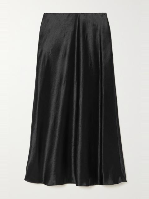 + Leisure Alessio washed-satin midi skirt