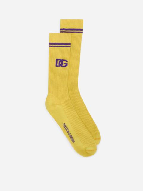 Dolce & Gabbana Cotton jacquard socks with DG logo