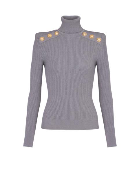 Balmain Knit jumper with gold buttons
