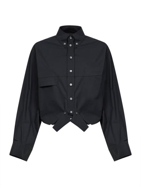 MM6 Maison Margiela Anthracite cotton poplin mirrored-effect shirt