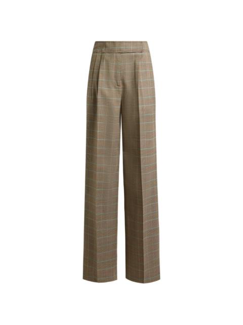 Etro stretch wool trousers with Prince of Wales motif