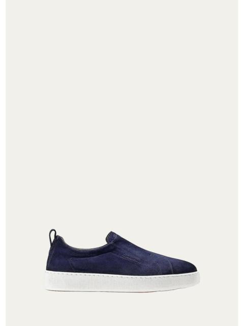Santoni Victory Suede Low-Top Sneakers