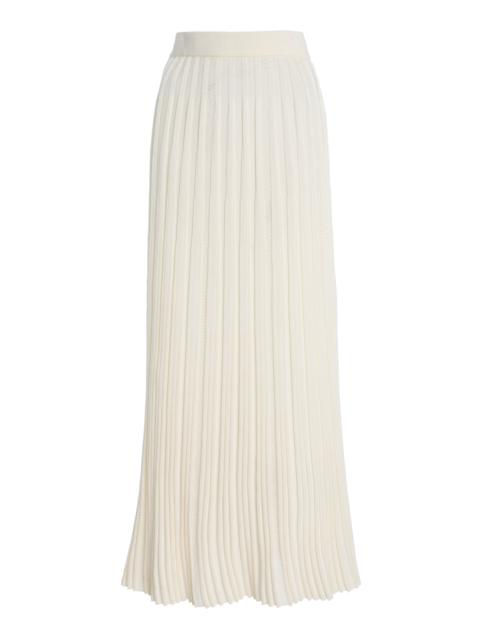 Balmain Knit Flechage Long Skirt white