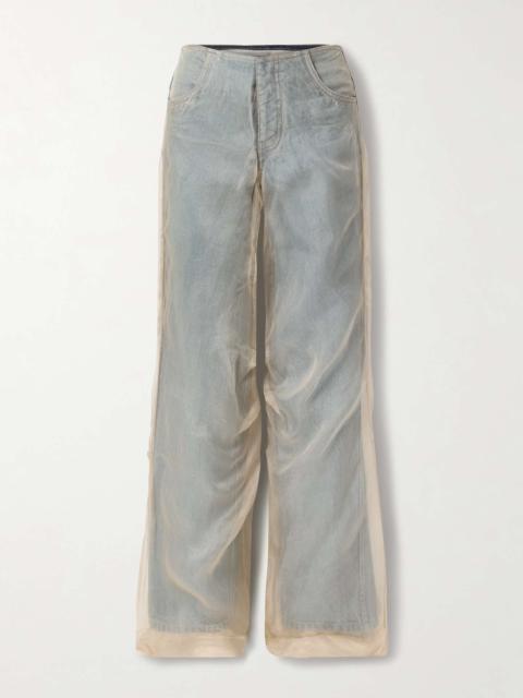 CHRISTOPHER ESBER Organza-layered low-rise wide-leg jeans