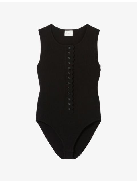 Claudie Pierlot Sleeveless Button-Down Knitted Bodysuit