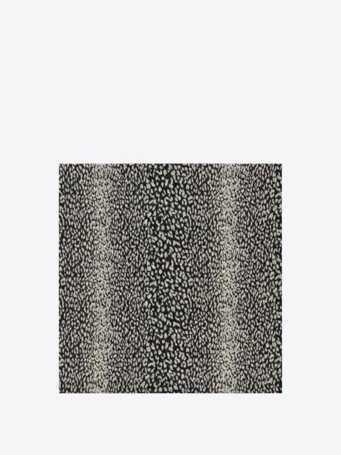 SAINT LAURENT square scarf in mini leopard silk georgette