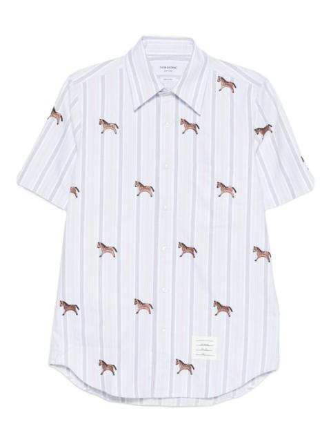 Thom Browne horse print striped shirt