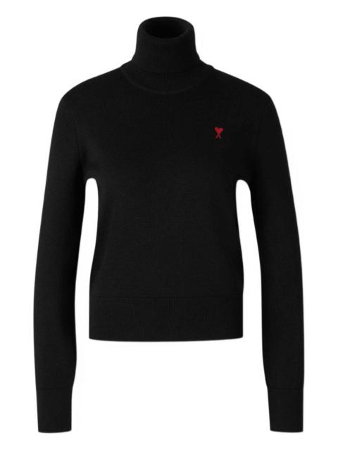 AMI Paris logo-embroidered turtleneck sweater
