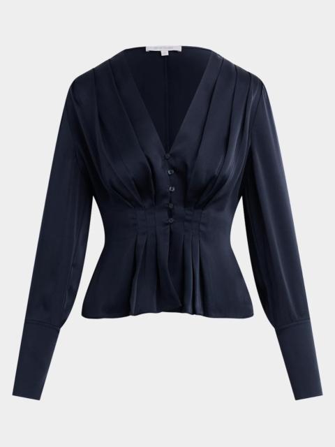 Favorite Daughter The Romance Satin Pleated Top