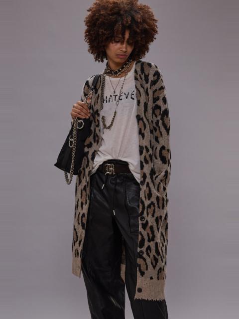 R13 LONG LEOPARD CARDIGAN