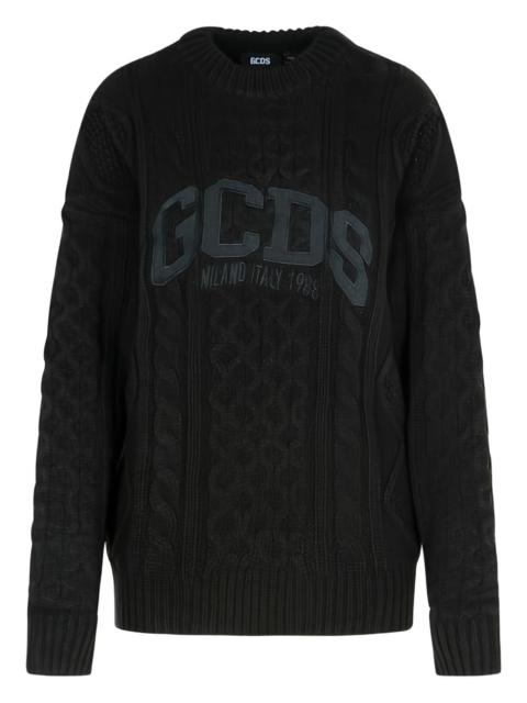 GCDS logo cable-knit sweater