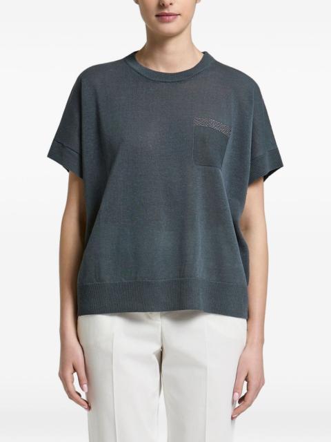 PESERICO monili-embellished pocket sweater