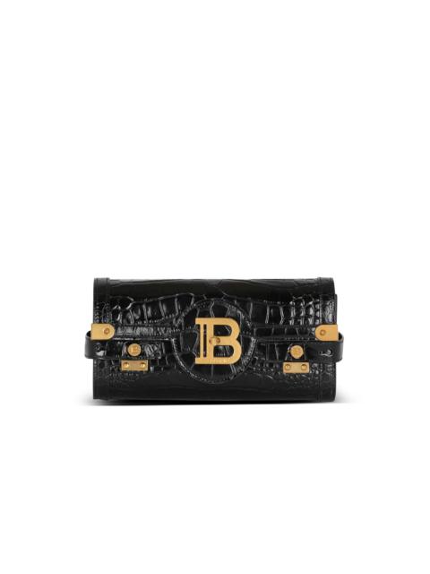 Balmain B-Buzz 23 clutch in crocodile-print leather